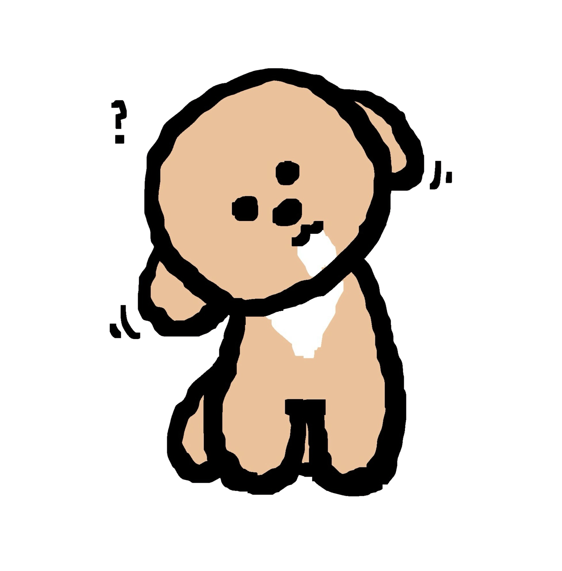 Inno cute brown poodle standing joyfully
